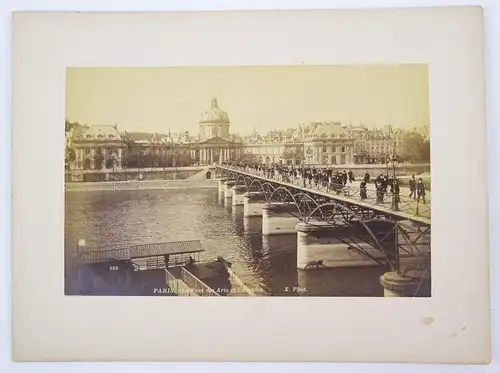 Paris Fotografie Brücke Le Pont des Arts 1890er vintage Foto france