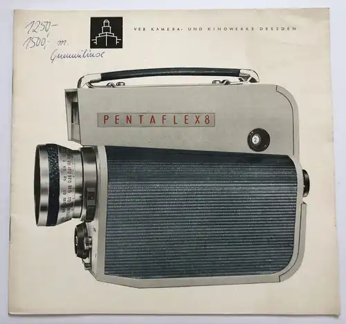 PENTAFLEX 8 VEB Kamera Kinowerke Dresden DDR 1961 Kamera Prospekt