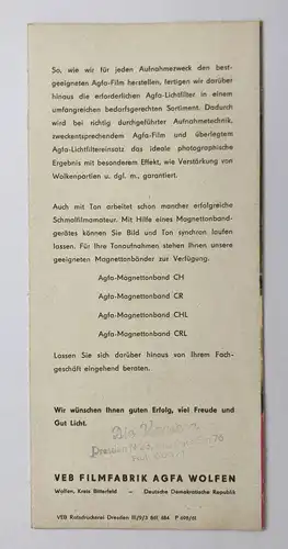 Prospekt Agfa ein Tag im Zoo DDR 1961 VEB Filmfabrik Wolfen