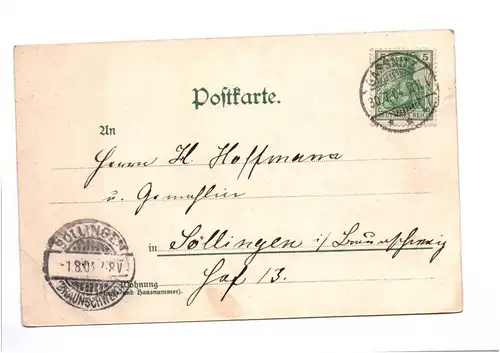 Litho Ak Gruss von der Insel Rügen 1904