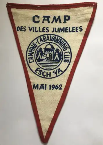 Camp Des Villes Jumelees Camping Caravanning Club ESCH SA Mai 1962 Wimpel