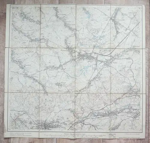 Alte Landkarte Hohenstein 1909 Lithographie Karte 1:25000