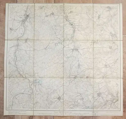 Leinenkarte Elsterberg Triebes 1909 Maßstab 1 zu 25000 alte Landkarte