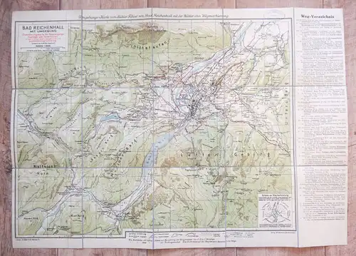 Alte Leinen Landkarte Bad Reichenhall 1:25000 Karte Bayern