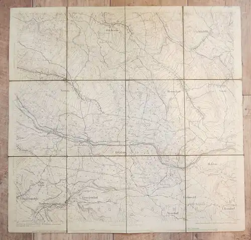 Karte Section Nassau 1906 Erzgebirge Lithographie alte Landkarte DR Sachsen