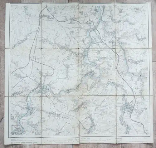 Karte Penig Sachsen 1909 Lithographie 1 zu 25000 alte Landkarte