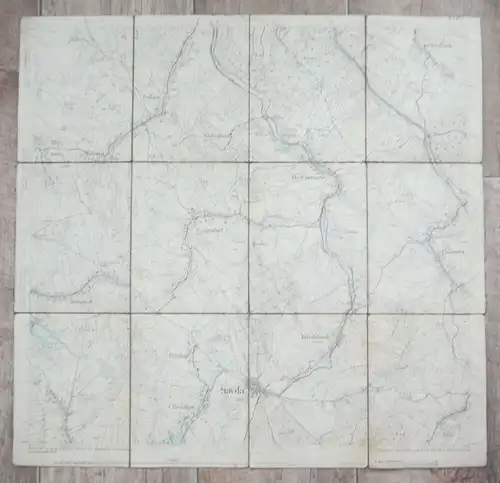 Karte Section Sayda 1906 Lithographie alte Landkarte Sachsen