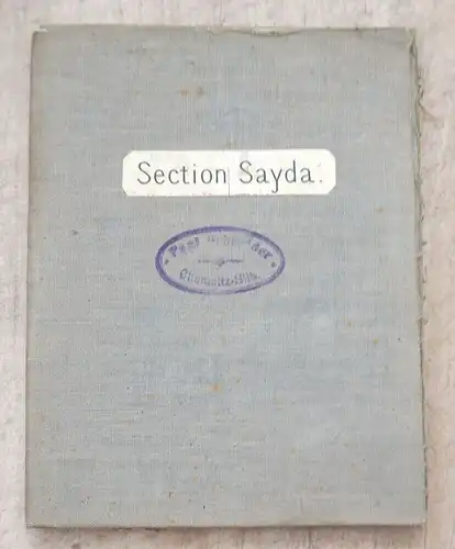 Karte Section Sayda 1906 Lithographie alte Landkarte Sachsen