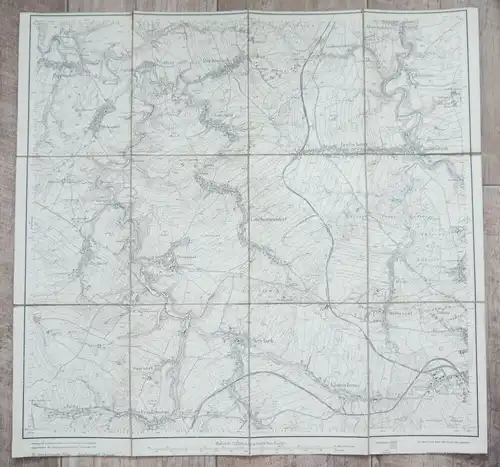 Karte Langhennersdorf Lithographie Alte Landkarte 1913