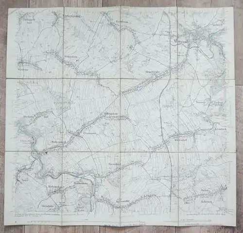 Alte Landkarte Section Mittweida 1912 Lithographie Karte Sachsen