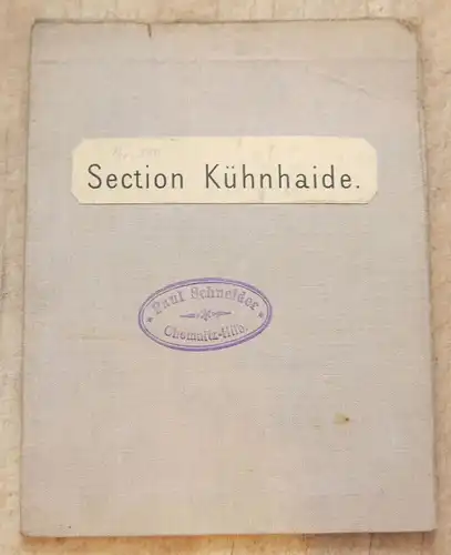 Alte Landkarte Section Kühnhaide Sachsen Leinenlandkarte