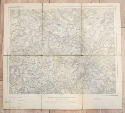 Landkarte Zwickau 1880 Karte des deutschen Reiches Leinenlandkarte