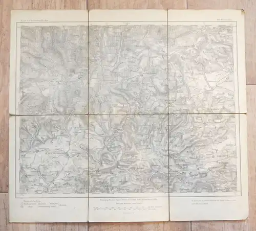 Alte Leinen Landkarte Wiesenthal 1881 Karte DR Sachsen