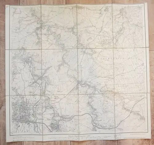 Alte Landkarte Freiberg 1911 Lithographie Karte 1:25000