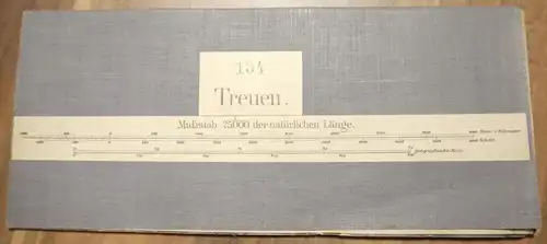 Leinen Landkarte Treuen Sachsen 1:25000 um 1890 Leinenlandkarte