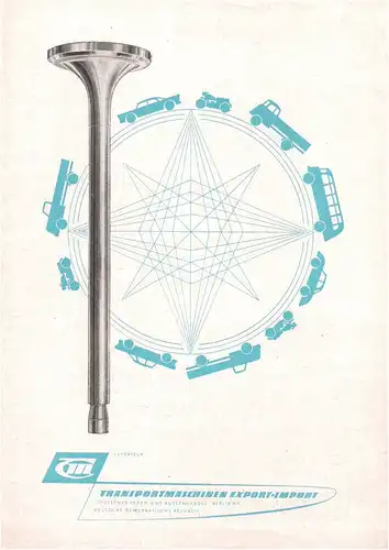 Werbe Blatt Ventilkegel VEB Fahrzeug und Maschinenteile Dresden 1962 kfz oldtime