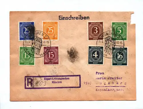 R Brief Export Leistungsschau München Einschreiben Alliierte Besatzung 1948