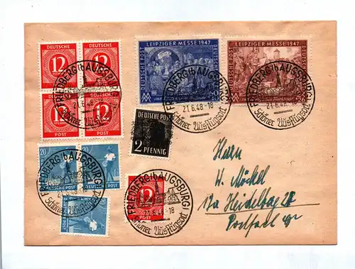 Briefkuvert 1948 Leipziger Messe Brief Mischfrankatur
