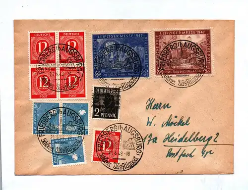 Brief Friedberg Augsburg Schöner Ausflugsort 1948 Bizone