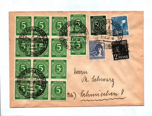 Brief 1948 Bizone Bayern Mischfrankatur