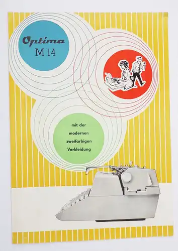 Optima M14 Schreibmaschine Werbung Prospekt 1961 DDR Reklame