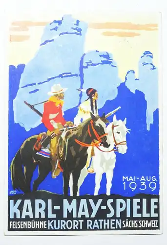 Ak Karl May Spiele Felsenbühne Kurort Rathen 1939 Lindeberg Winnetou