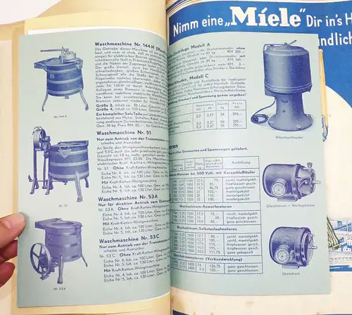 Mappe Reklame Ernst Müller Zittau Wringmaschinenfabrik Miele Prospekte