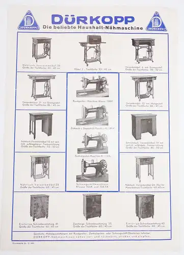 Werbe Druck Dürkopp Nähmaschine Axter Heudtlass 1930er 