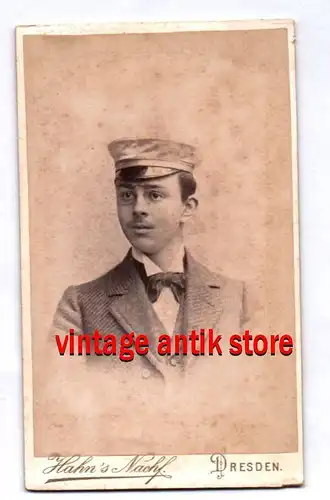 CDV Foto Student Portrait Kneiferbrille 1890er Hahn Dresden Sachsen Fotografie
