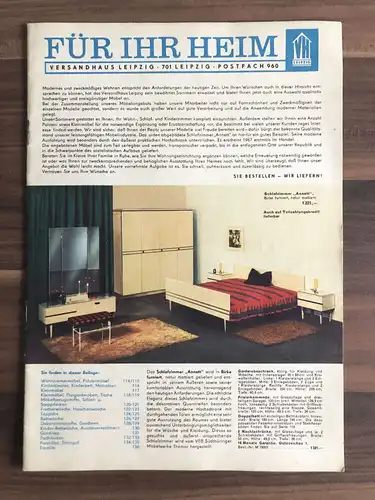 Für ihr Heim alter Katalog Versandhaus Leipzig
