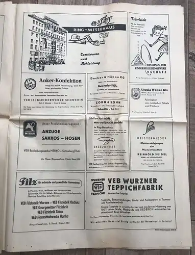 DDR Zeitschrift Leipziger Herbstmesse 1961 Neues Deutschland