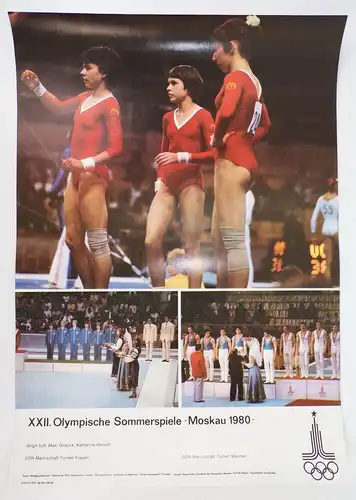 Plakat Olympia 1980 Moskau Sowjetunion XXII Olympische Sommerspiele 