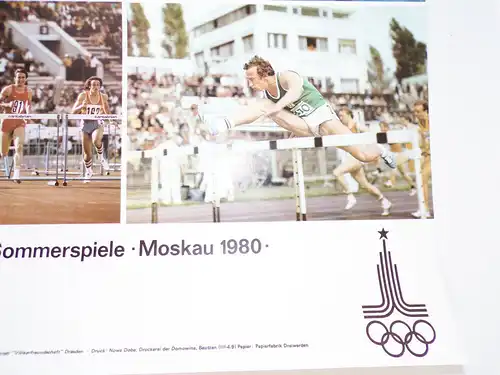 Plakat Moskau XXII Olympische Sommerspiele 1980 UdSSR Sport Poster