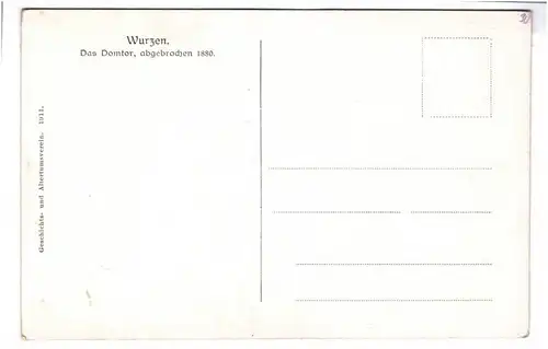Künstler Ak Wurzen Domtor G Müller 1911 
