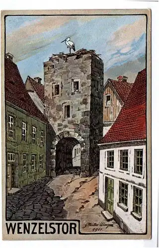 Künstler Ak Wurzen Wenzeltor G Müller 1911 