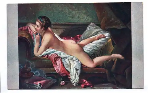 Künstler Ak F Boucher Siesta nackte Frau nude full naked 1920er