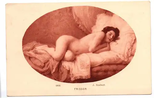 Künstler Ak nackte Frau Frisson J Scalbert Paris 1920er 