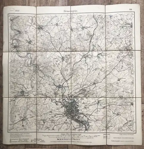 Leinenlandkarte Heinersgrün 1911 Sachsen alte Landkarte