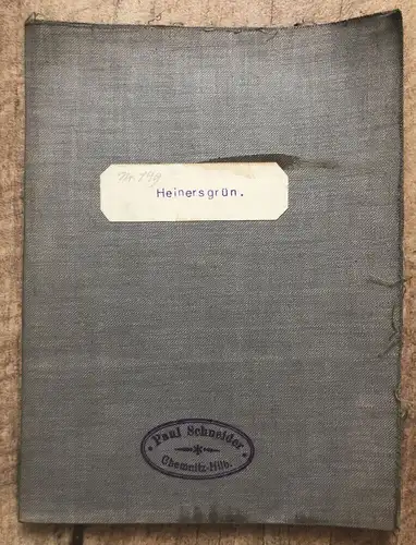 Leinenlandkarte Heinersgrün 1911 Sachsen alte Landkarte