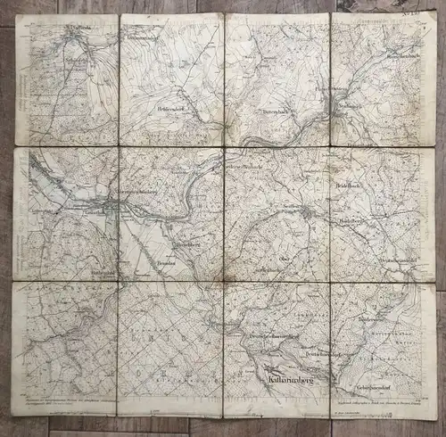 Alte Landkarte Purschenstein Sachsen 1894 Leinenlandkarte
