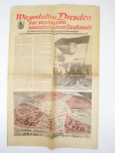 Aufbau Zeitung Dresden zur sozialistischen Großstadt 1961 Propaganda
