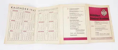 Preisliste Städtisches Güntzbad Dresden 1942 