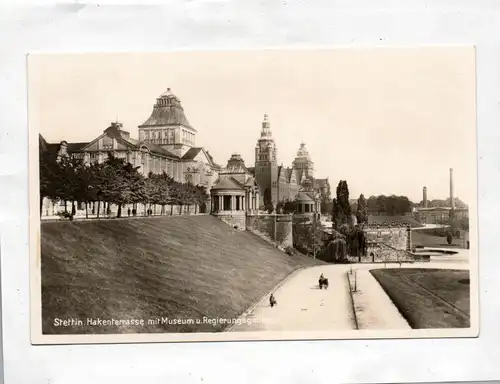 Ak Stettin Hakenterasse mit Museum u. Regierungsgebäude