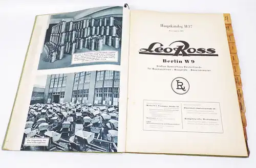 Alter Katalog Leo Ross Berlin 1937 Baumaschinen Baugeräte Werkzeug Eisenbahn 