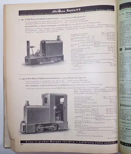 Alter Katalog Leo Ross Berlin 1937 Baumaschinen Baugeräte Werkzeug Eisenbahn 