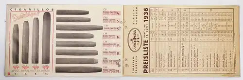 Katalog Neumann Cigarren Berlin 1936 Tabak Zigarren 