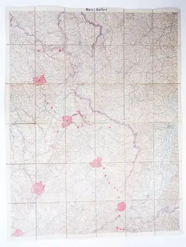 Alte Landkarte Metz Belfort Frankreich France 1910er