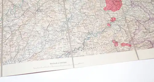 Alte Landkarte Metz Belfort Frankreich France 1910er