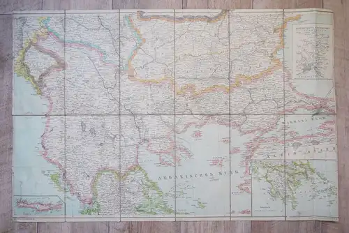 Leinenlandkarte Rumänien alte Landkarte