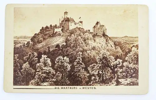 Fotografie Wartburg vom Westen um 1890 Carte de Visite CDV